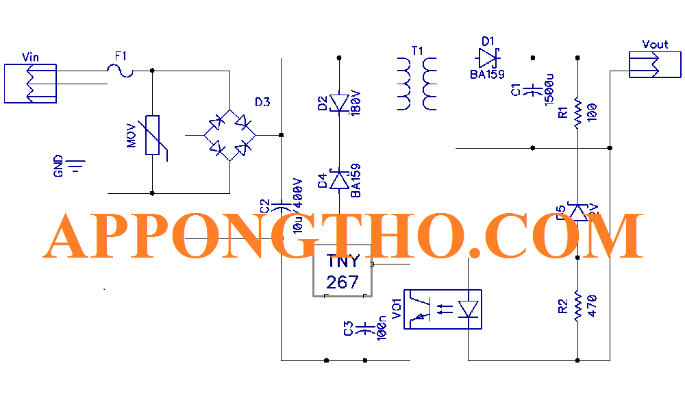 Cấu tạo mạch nguồn 12V