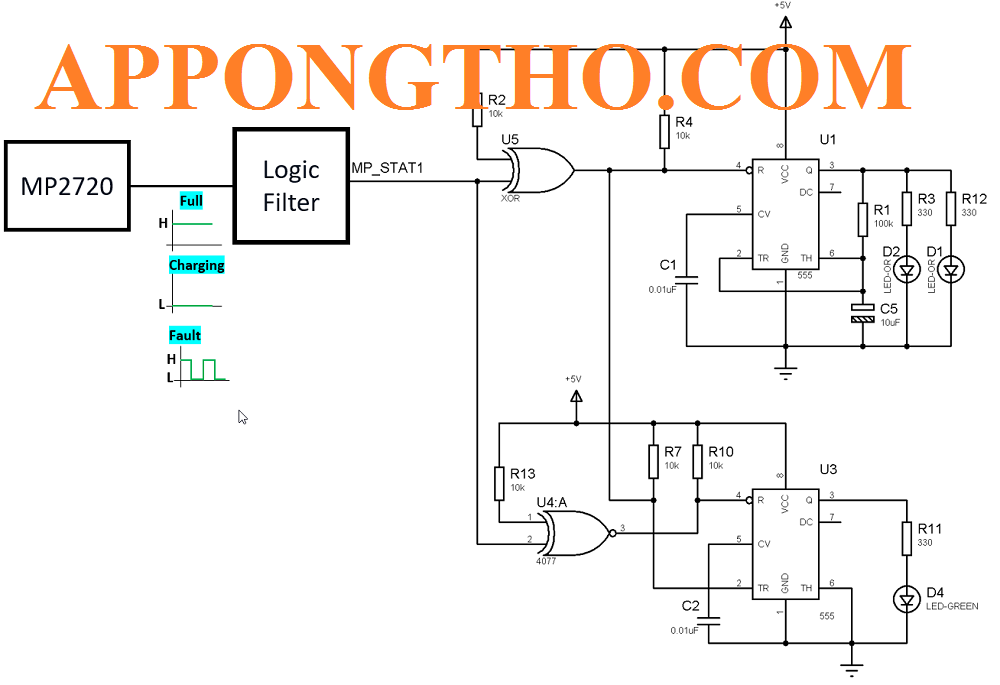 Công thức tính mạch sặc pin 3.7v tự ngắt