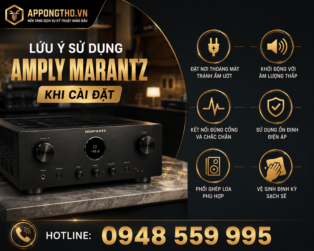 5. Cài đặt Nguồn Radio (TUNER) Amply Marantz