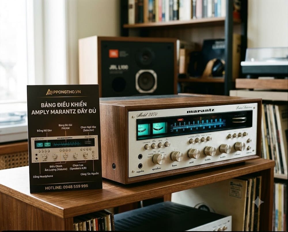 1. Cách Bật/Tắt (POWER) Amply Marantz