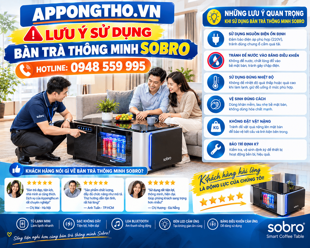 7. Cách Tăng độ sáng: Light + trên bàn trà Sobro