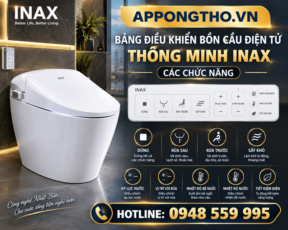 Bảng điều khiển điện tử bồn cầu thông minh INAX