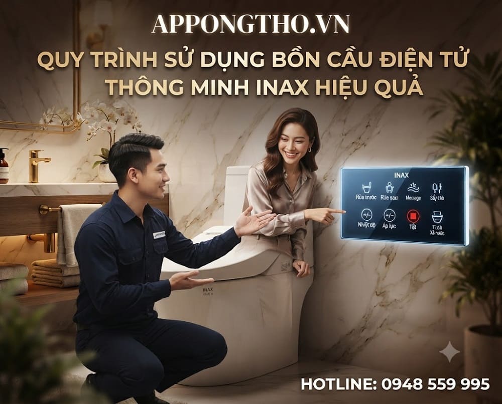 2. Cài đặt STOP – Dừng trên bồn cầu INAX