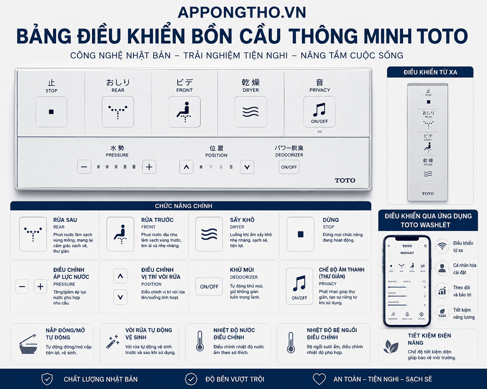 8 Dấu hiệu thường gặp khi dùng bồn cầu thông minh TOTO