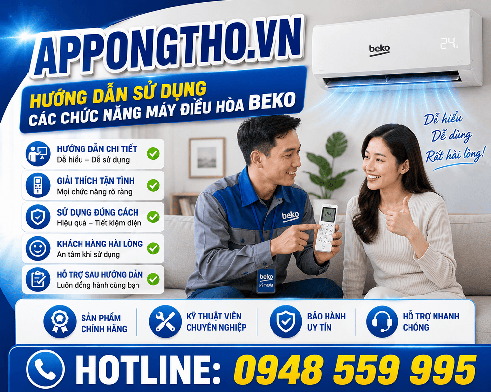 8. Cài đặt chế độ ngủ – SLEEP cho điều hòa Beko
