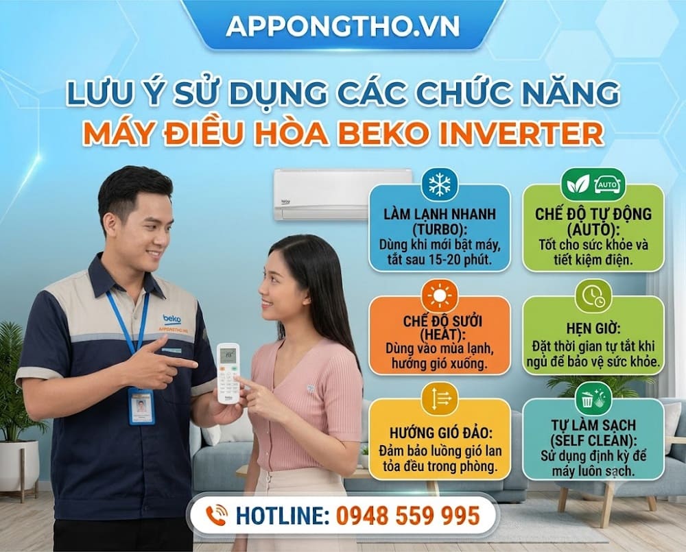 14. Khôi phục cài đặt – RESET cho điều hòa Beko