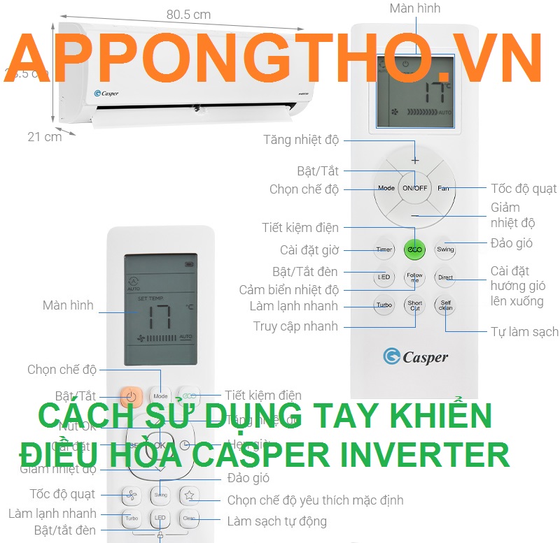 Bảng điều khiển điều hoà Casper