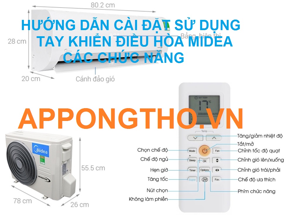 Sử Dụng Điều Hòa Midea Full Cài Đặt 40 Chức Năng Trên Tay Khiển