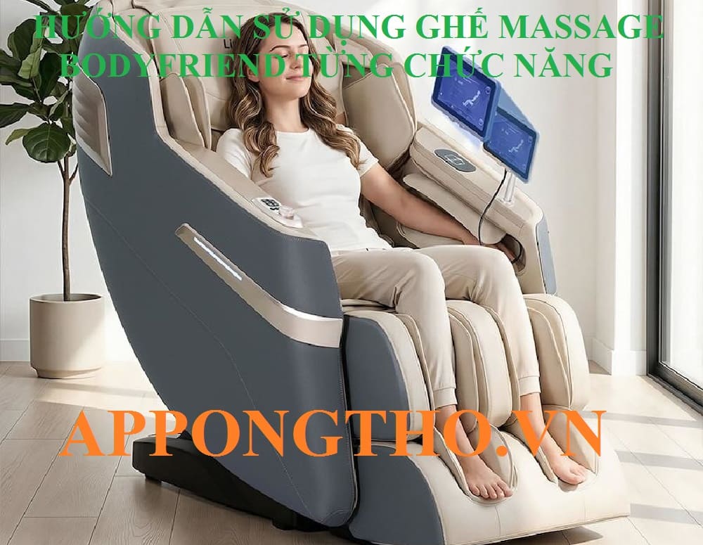 2. Về màn hình chính Home (🏠) trên ghế Massage Bodyfriend