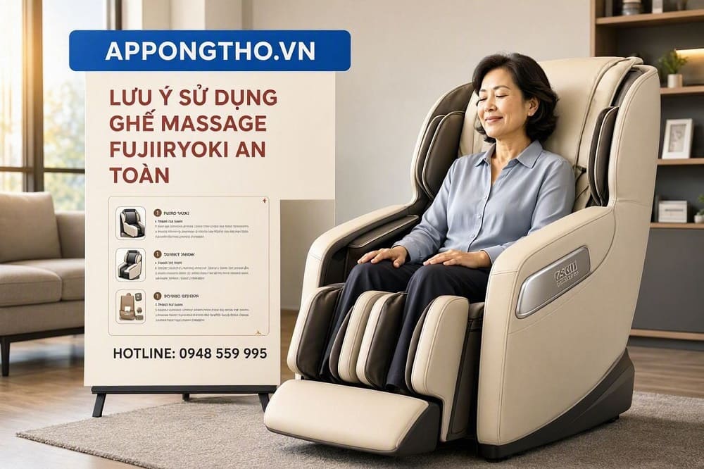 6. Cài đặt chân và bàn chân ghế Massage Fujiiryoki