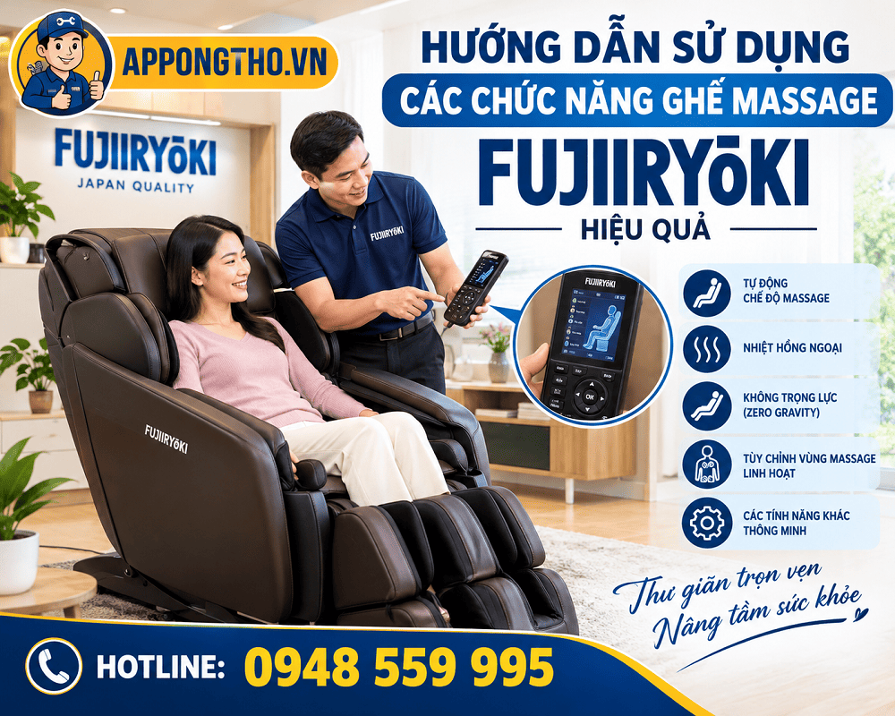 Hướng dẫn sử dụng ghế Massage Fujiiryoki các chức năng
