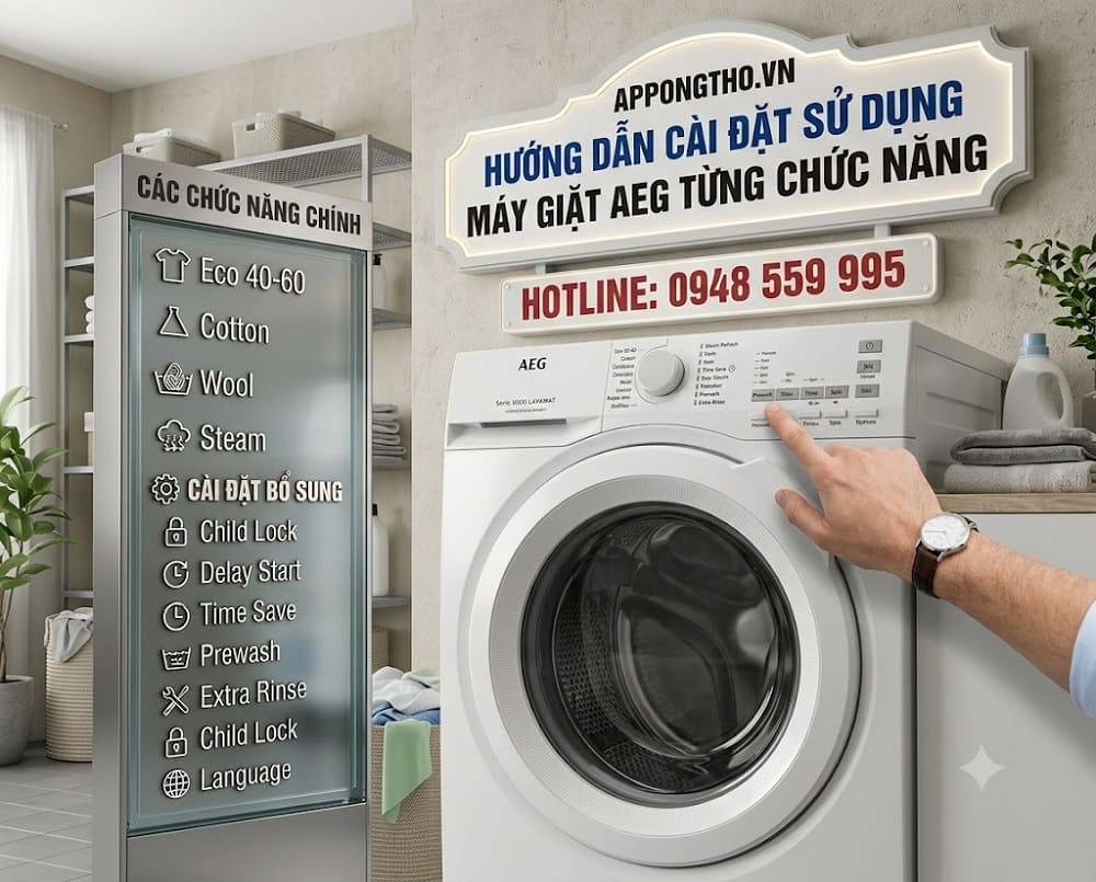 Hướng dẫn sử dụng máy giặt AEG tối ưu từng chức năng