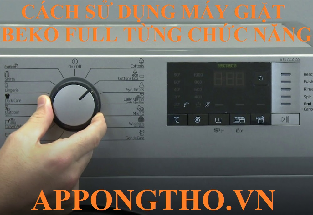 8. Cách giặt Đồ len (Wool/Hand Wash) trên máy giặt Beko