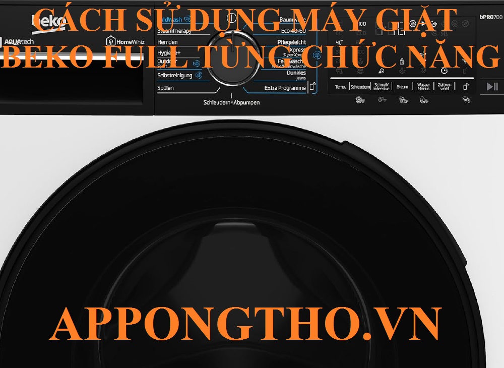Hướng dẫn cài đặt từng chức năng máy giặt Beko cửa trước