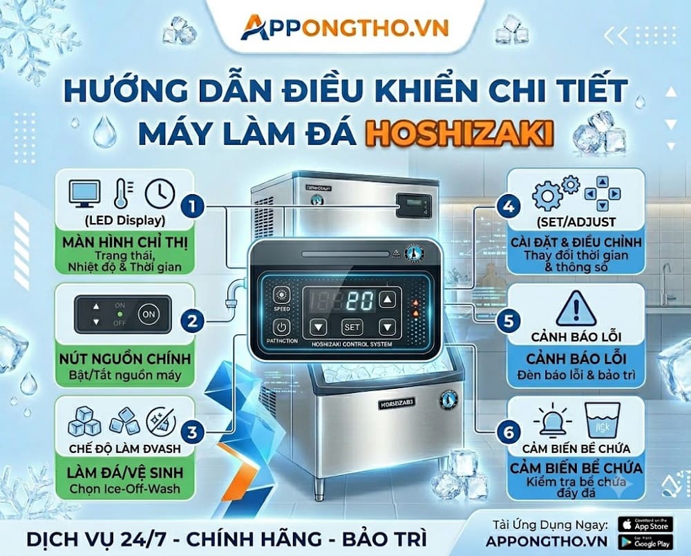 Hướng Dẫn Sử Dụng Máy Làm Đá Hoshizaki Tối Ưu Hóa Cài Đặt