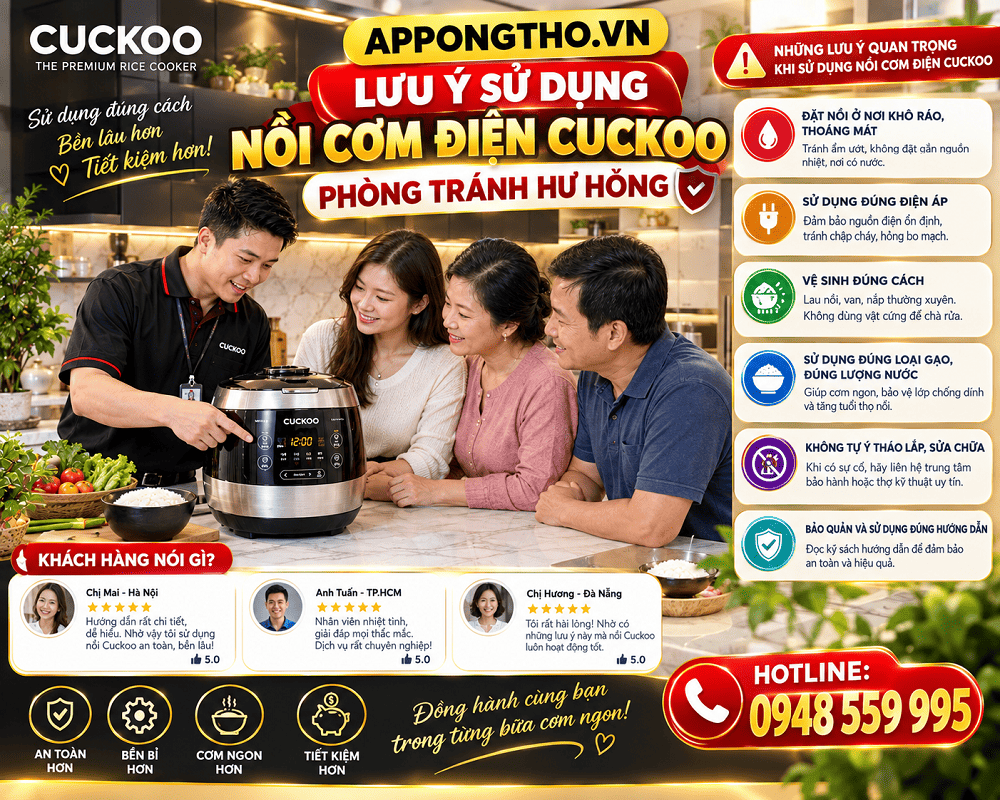 2. Điều chỉnh MENU — Chọn chế độ nồi cơm điện Cuckoo