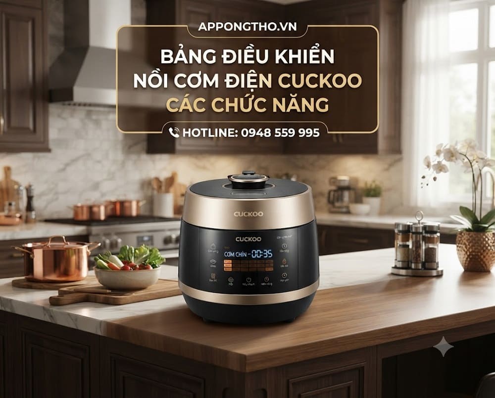 Bảng điều khiển nồi cơm điện Cuckoo đầy đủ