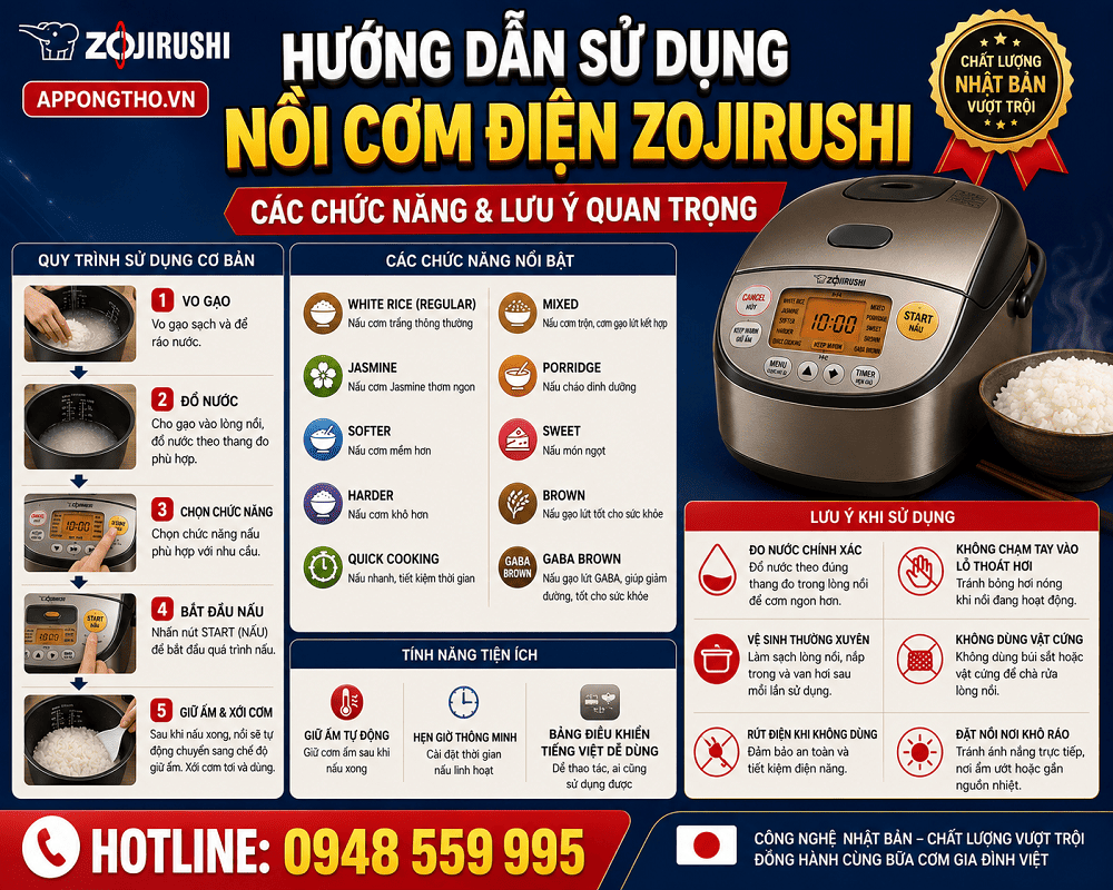 🌾 15. Gạo dinh dưỡng – GABA / Brown trên nồi cơm điện Zojirushi