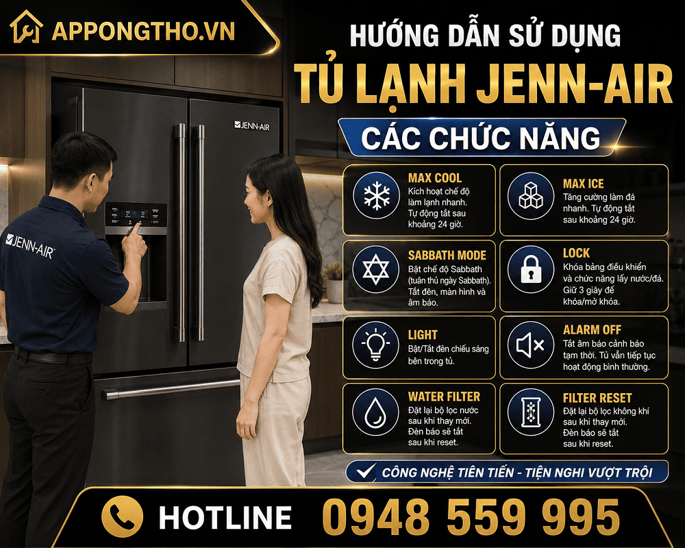 Hướng Dẫn Sử Dụng Tủ Lạnh Jenn-Air Chi Tiết Từng Chức Năng
