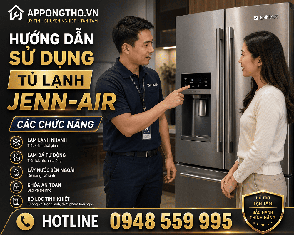 3. Cách chỉnh nhiệt độ (Temp) trên tủ lạnh Jenn-Air