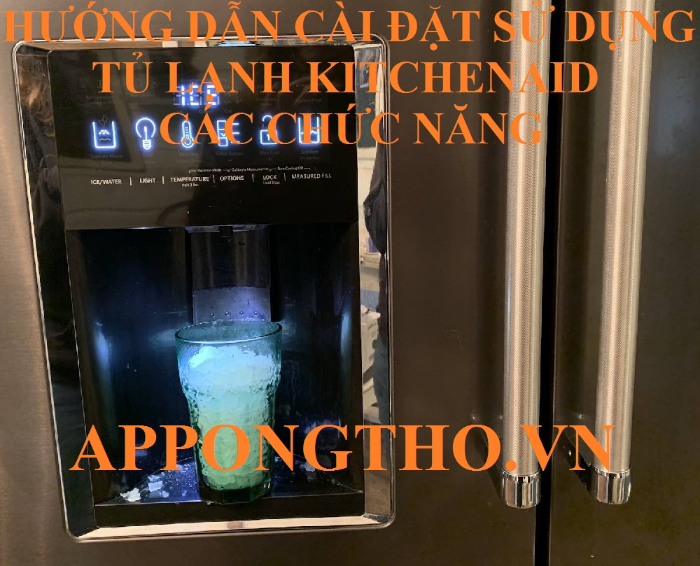 Bảng điều khiển nút phím bấm trên tủ lạnh KitchenAid