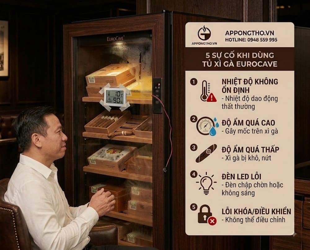 4. Cài đặt Sensor – Cảm biến trên tủ xì gà (Cigar) EuroCave