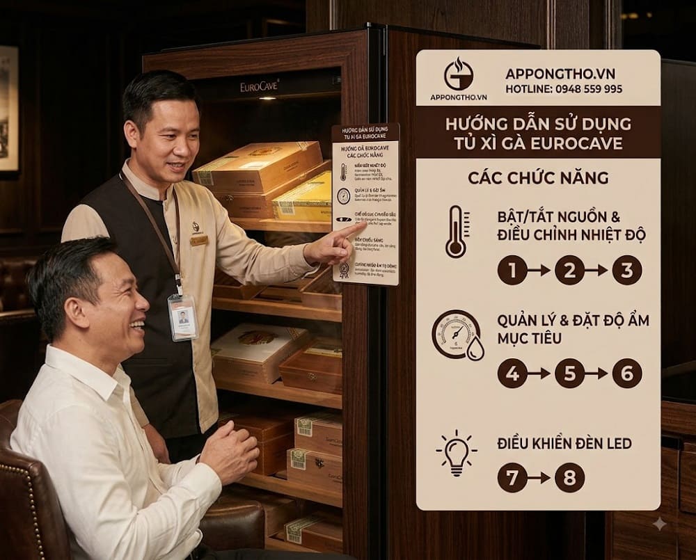 12. Cài đặt Humidity – Báo độ ẩm trên tủ xì gà (Cigar) EuroCave