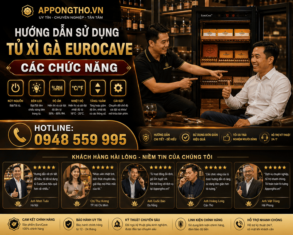 Bảng điều khiển tủ xì gà EuroCave