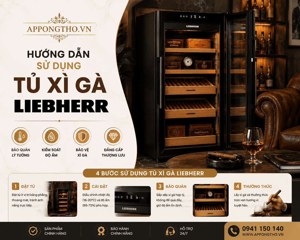 5. Cảnh báo lỗi (⚠️ Alarm) trên tủ xì gà Liebherr