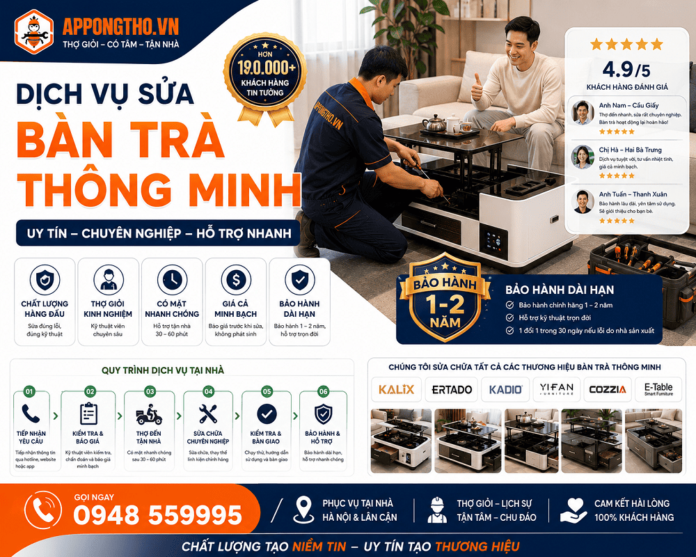 10 Dấu hiệu bàn trà thông minh cần gọi thợ sớm