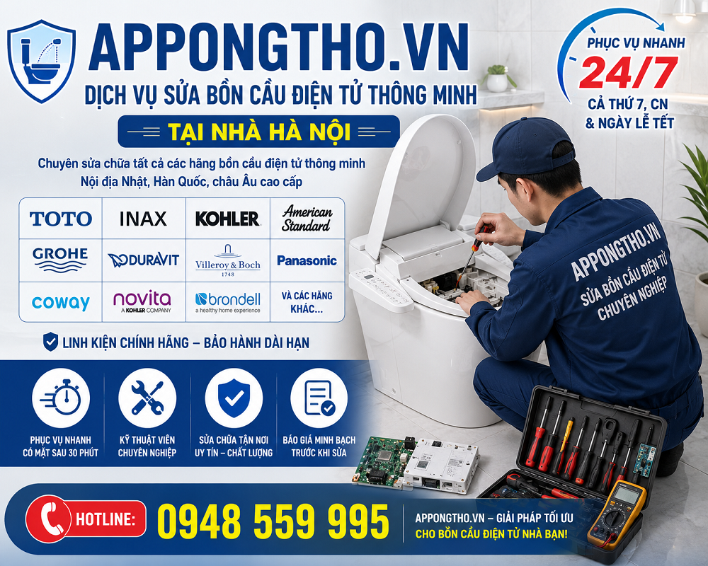 23. Bảo hành bồn cầu điện tử thông minh tại Sóc Sơn - Hà Nội