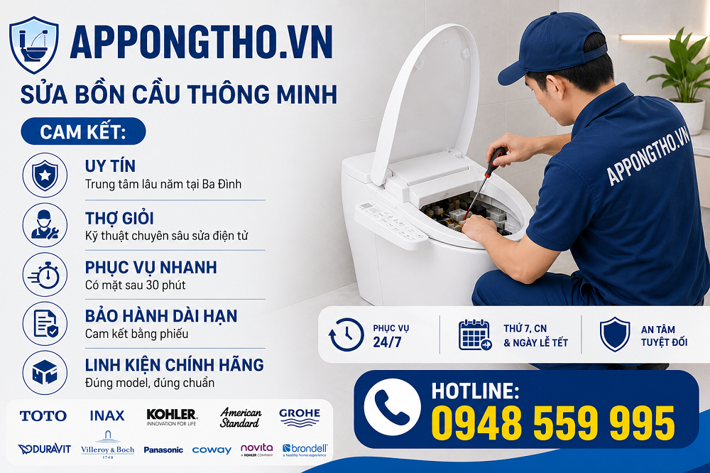 14. Sửa bồn cầu điện tử thông minh tại Gia Lâm - Hà Nội