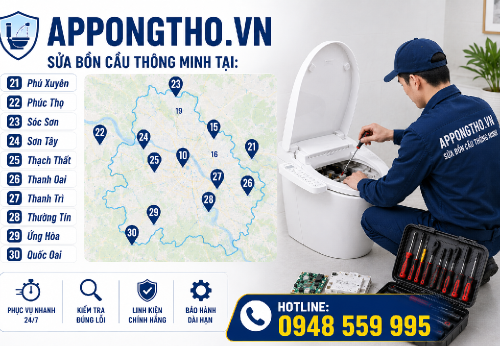 10. Sửa bồn cầu điện tử thông minh tại Bắc Từ Liêm - Hà Nội