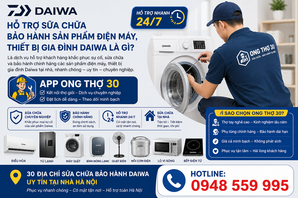 Điều khoản & dịch vụ bảo hành Daiwa