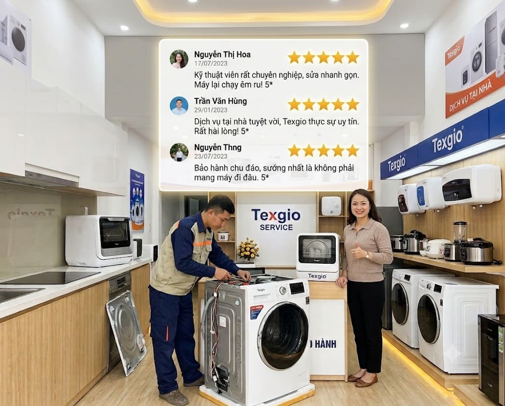 Các sản phẩm Texgio bảo hành sửa chữa tại nhà
