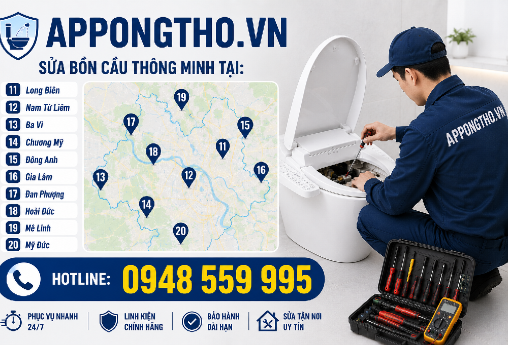 4. Sửa bồn cầu điện tử thông minh tại Hà Đông - Hà Nội
