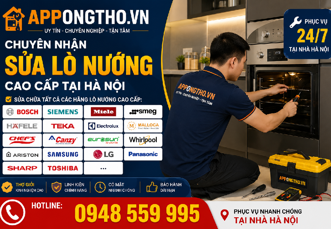30 Trung tâm sửa lò nướng tại nhà Hà Nội 24/7 uy tín