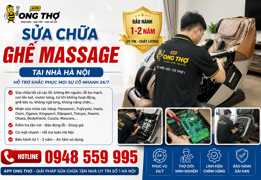 30 Địa Chỉ Sửa Ghế Massage Uy Tín Tại Nhà Hà Nội, Hỗ Trợ 24/7