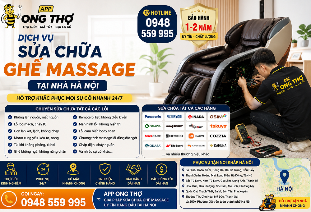 1. Sửa chữa ghế massage tại Ba Đình - Hà Nội