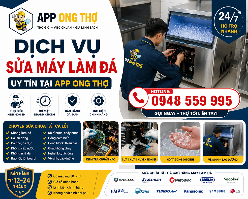 30 Địa Chỉ Sửa Máy Làm Đá Uy Tín Tại Nhà Hà Nội Hỗ Trợ 24/7