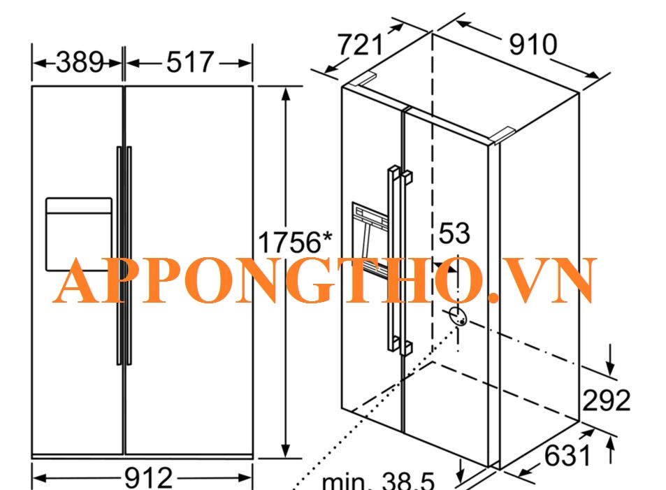 Kích Thước | Tủ Lạnh Side By Side Từ Bao Nhiêu Lít Trở Lên?