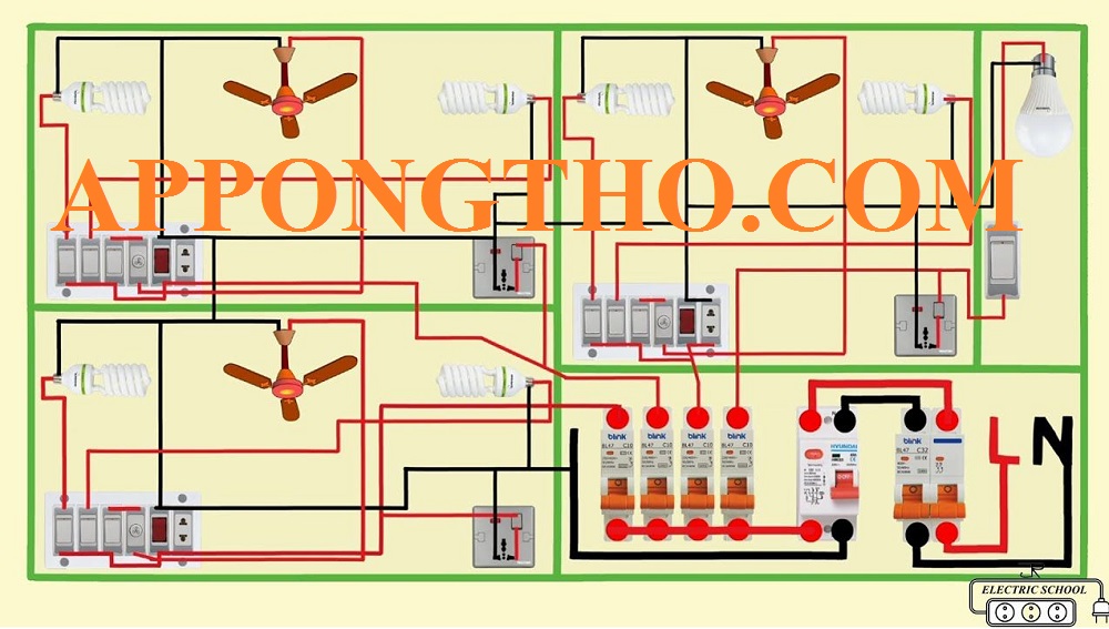 Sơ đồ chạy đường điện nhà dân