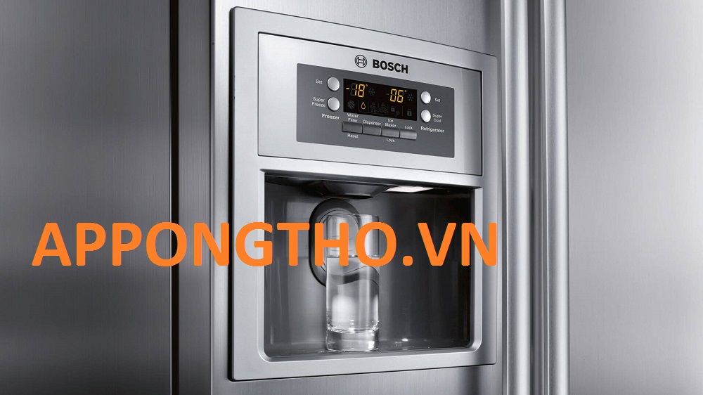 Appongtho.vn Bảng 8 mã lỗi tủ lạnh bosch side by side E01, E02, E03, E10, E11, E15, E21. Cách khắc phục 8 mã lỗi tủ lạnh bosch side by side chi tiết từng bước. Giúp bạn tự giải quyết mã lỗi tủ lạnh bosch side by side một cách triệt để mà không cần thợ.